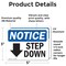 Signmission Step Down (Down Arrow) Sign With Symbol, 5 in W x Rectangle, Vinyl Decal OS-2PACK-NS-D-35-L-18457 - alternate 3
